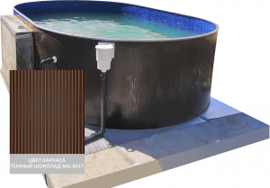 Бассейн морозоустойчивый овальный ЛАГУНА 5.0х3.0х1.25м вкапываемый 50030001 - шоколад (скиммер, форсунка)  